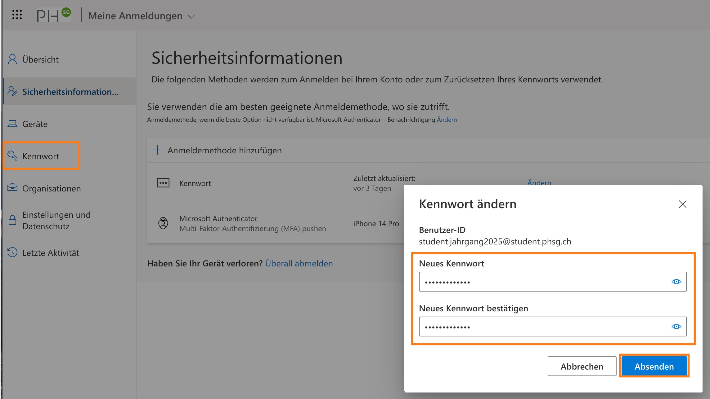 01 Erste Anmeldung - nextra.phsg - PHSG