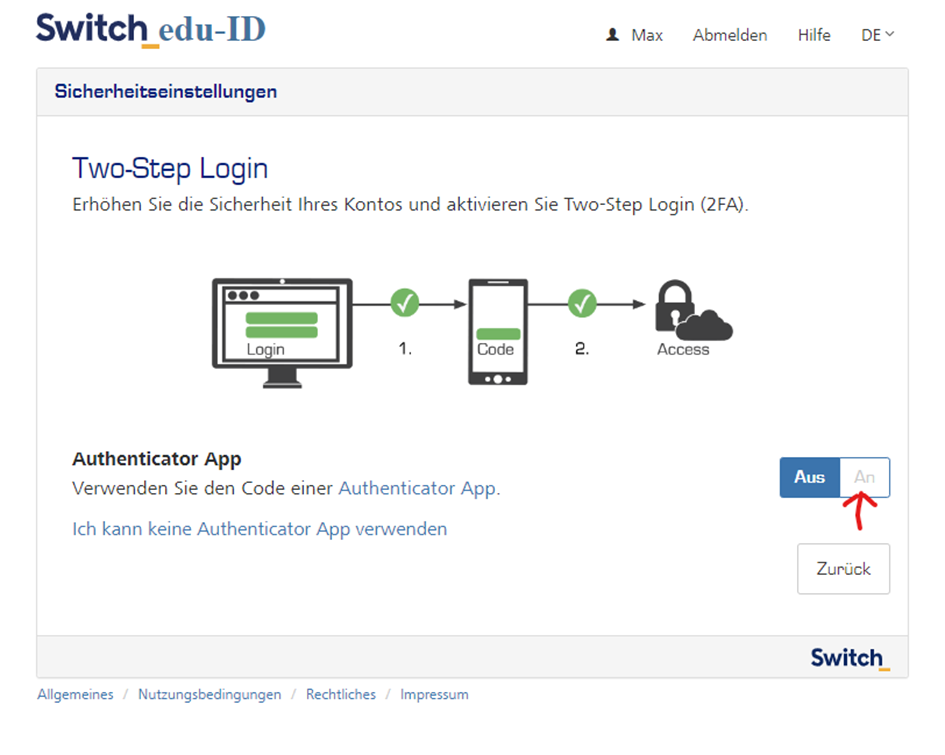Switch edu-ID einrichten - nextra.phsg - PHSG